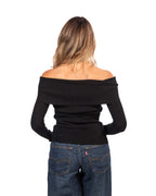 Marella maglia a manica lunga nero con scollo ad anello