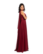 Berti Mode Collection abito bordeaux monospalla