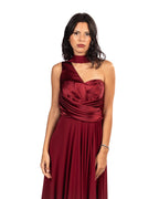 Berti Mode Collection abito bordeaux monospalla