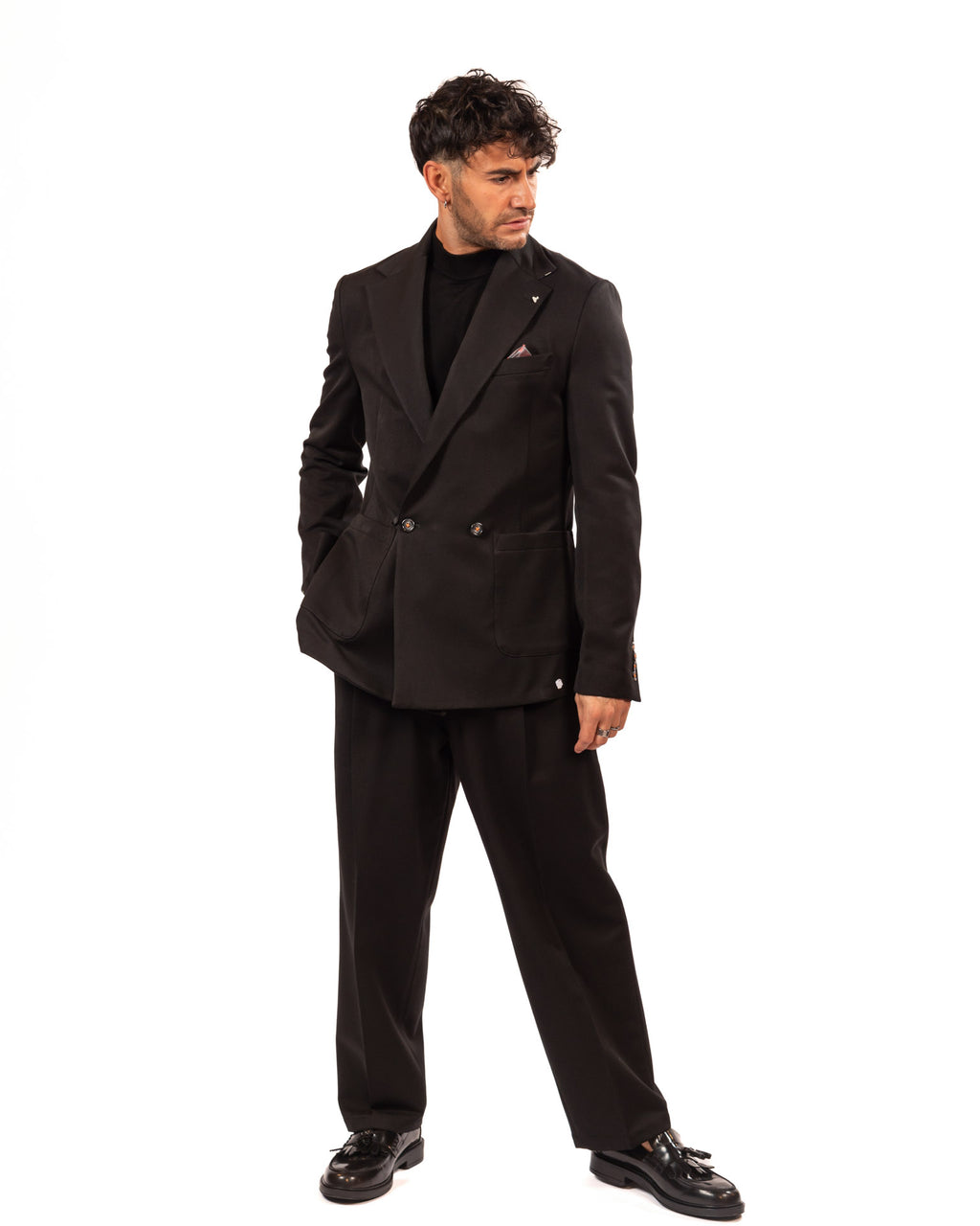 Berna giacca doppio petto nera