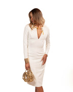 Elisabetta Franchi - Abito in crêpe leggero con catena gioiello