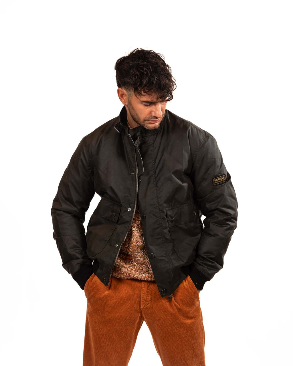 Barbour verde collo alla coreana