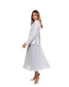 Elisabetta Franchi - Gonna in tulle con cintura gioiello