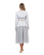 Elisabetta Franchi - Giacca in crêpe leggero con cintura