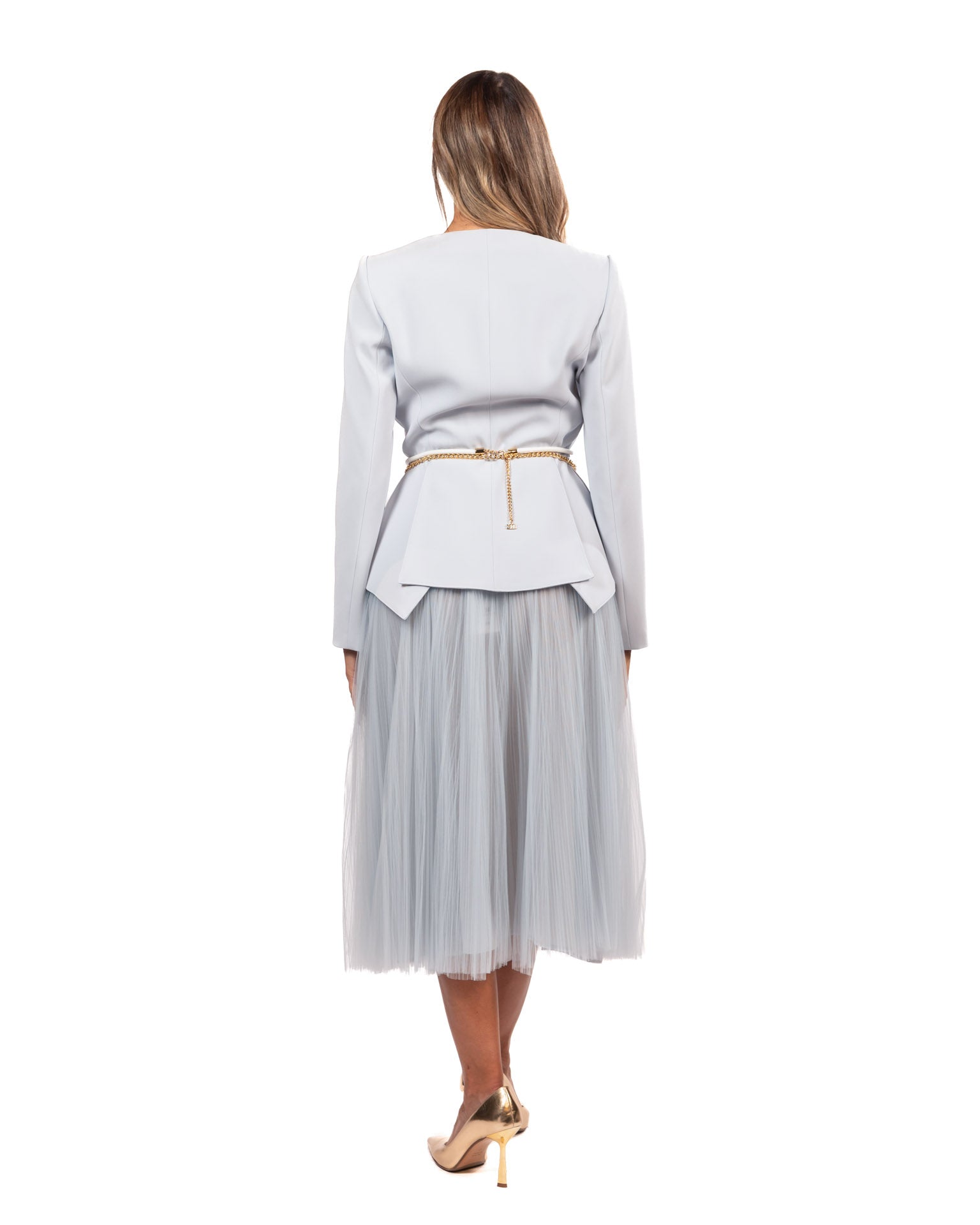 Elisabetta Franchi - Giacca in crêpe leggero con cintura