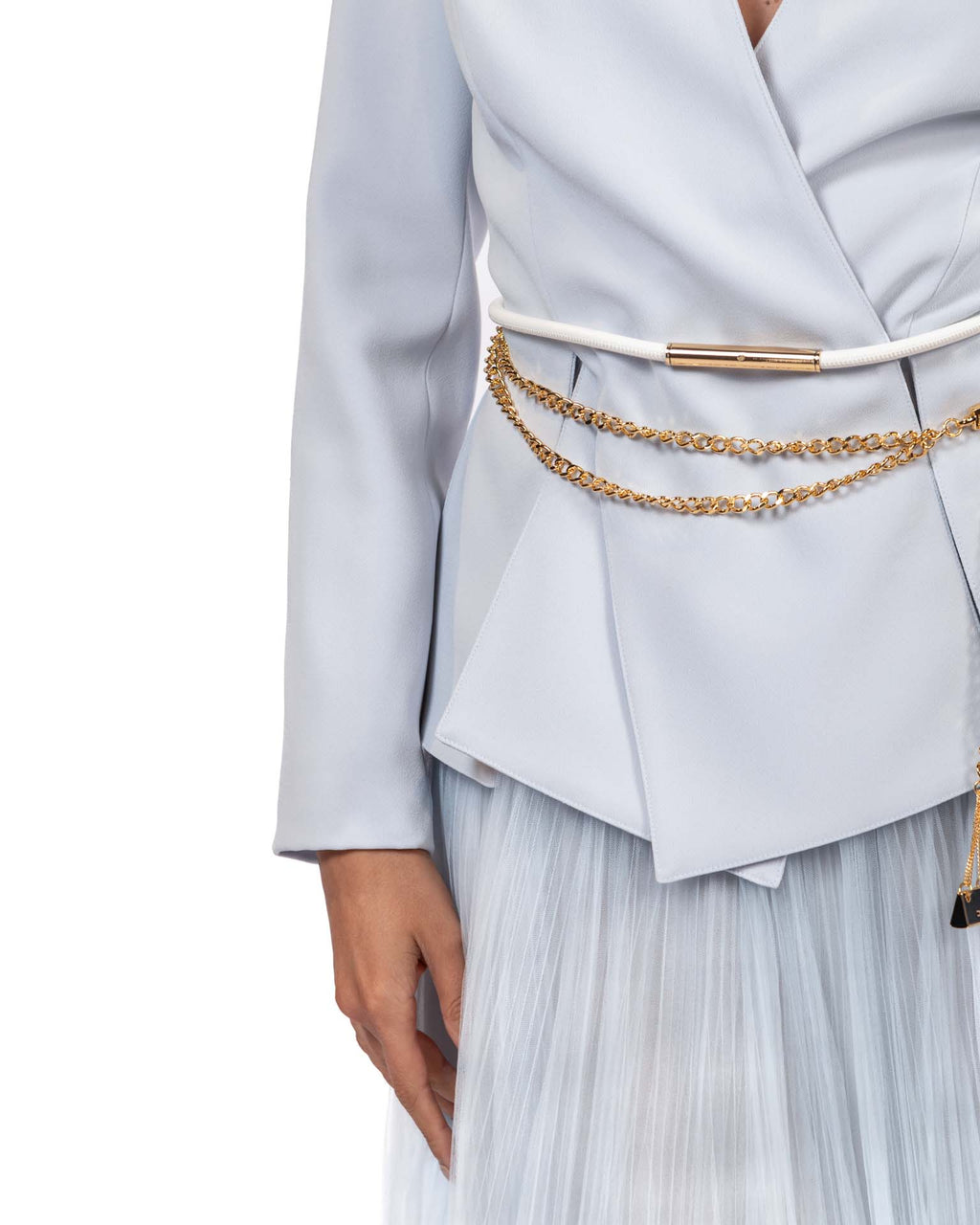 Elisabetta Franchi - Giacca in crêpe leggero con cintura