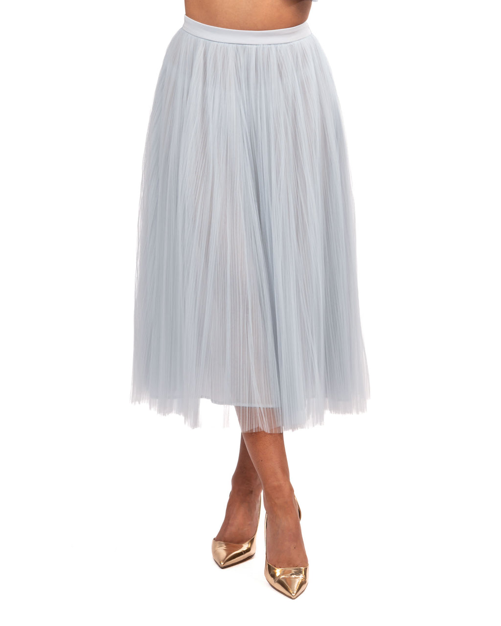 Elisabetta Franchi - Gonna in tulle con cintura gioiello