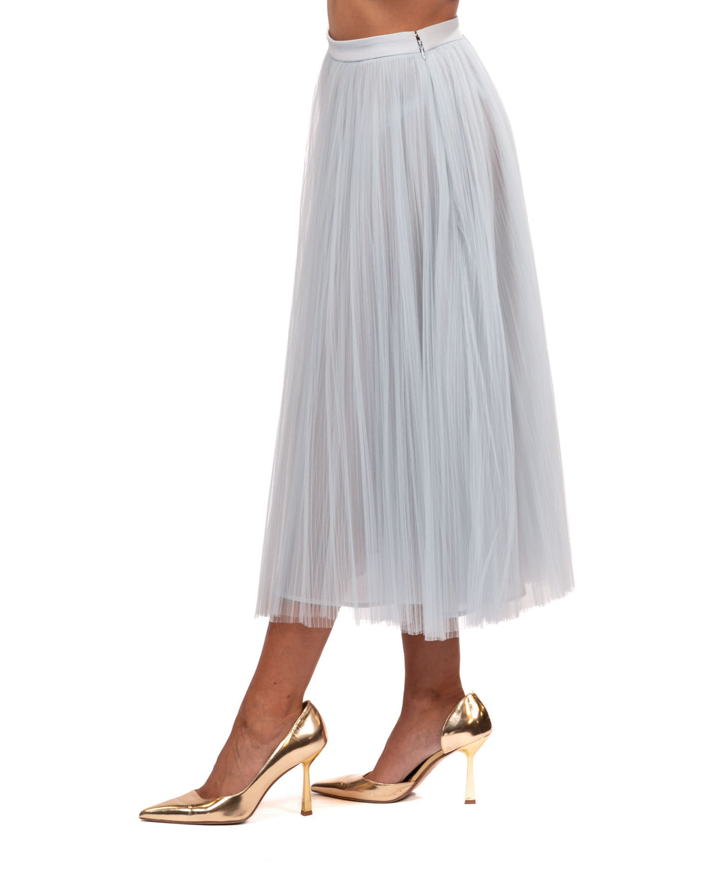 Elisabetta Franchi - Gonna in tulle con cintura gioiello