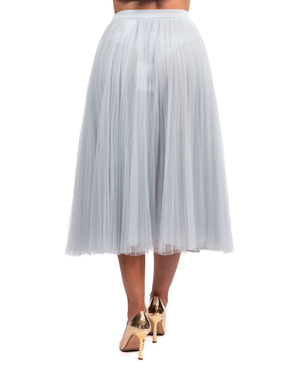 Elisabetta Franchi - Gonna in tulle con cintura gioiello