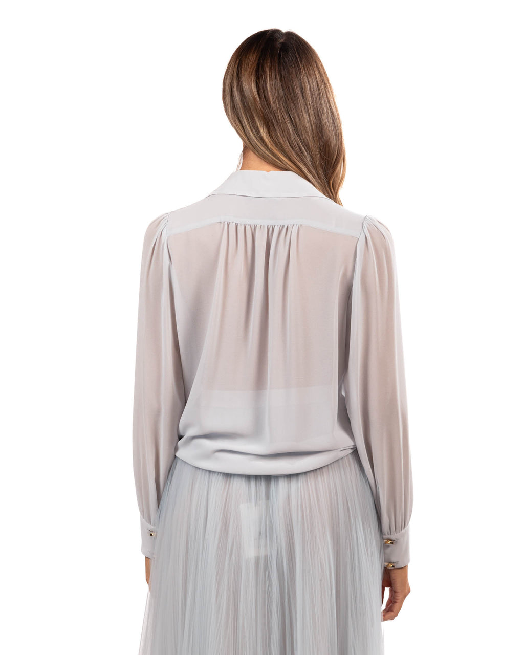 Elisabetta Franchi - Camicia in georgette con collana