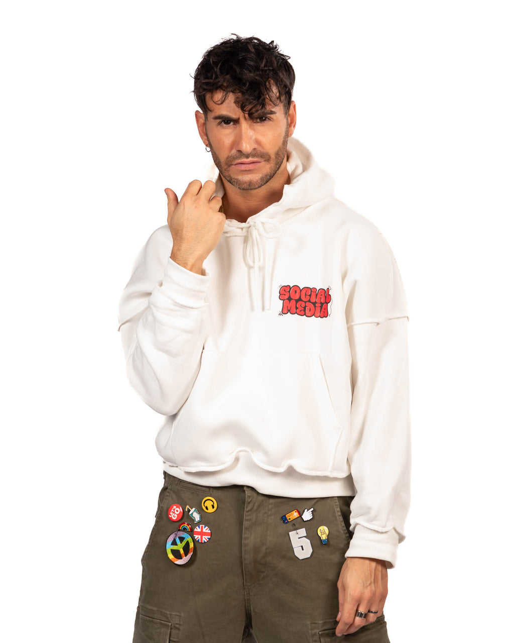 Berba felpa con stampa sul retro