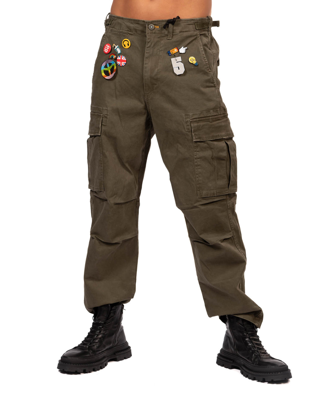 Berna pantaloni con tasconi verdi