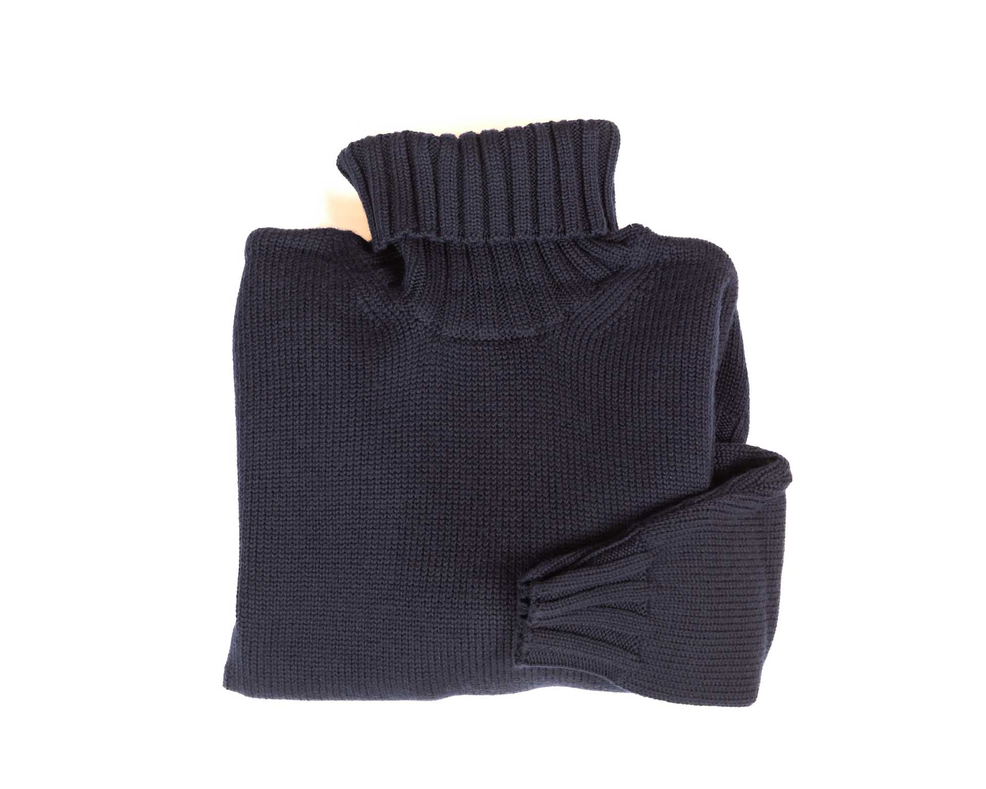 Berti mode collection maglione a collo alto blu