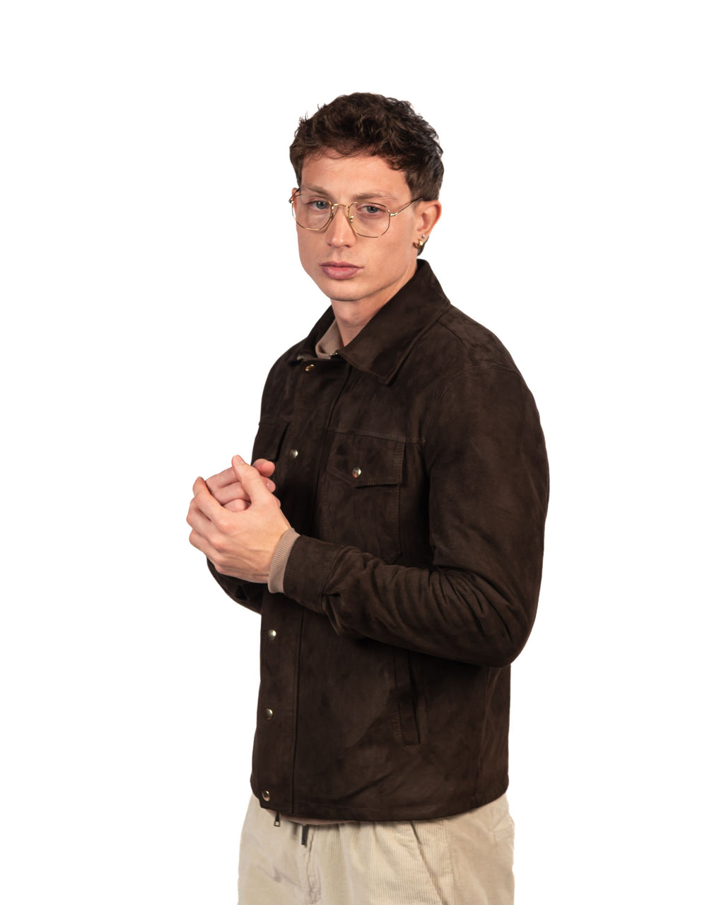 Berti mode colletion giubbino in pelle marrone