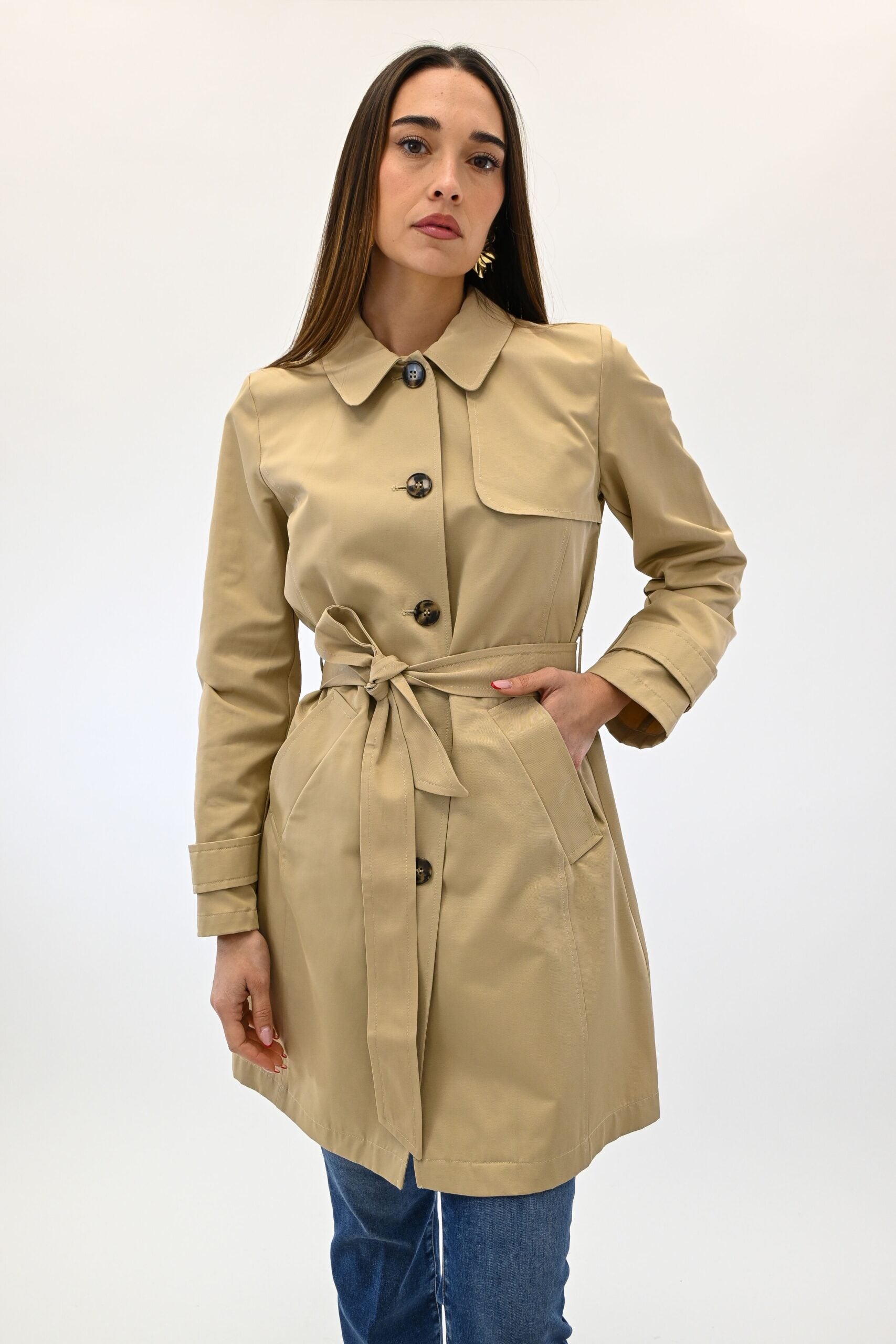 Emme Marella gabardina antigoccia lungo beige