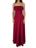 Slip Dress in Satin con Busto Arricciato magenta - Hanita