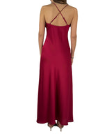 Slip Dress in Satin con Busto Arricciato magenta - Hanita