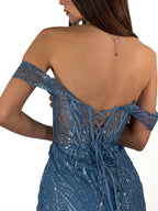 Abito a sirena azzurro - Berti Mode Collection