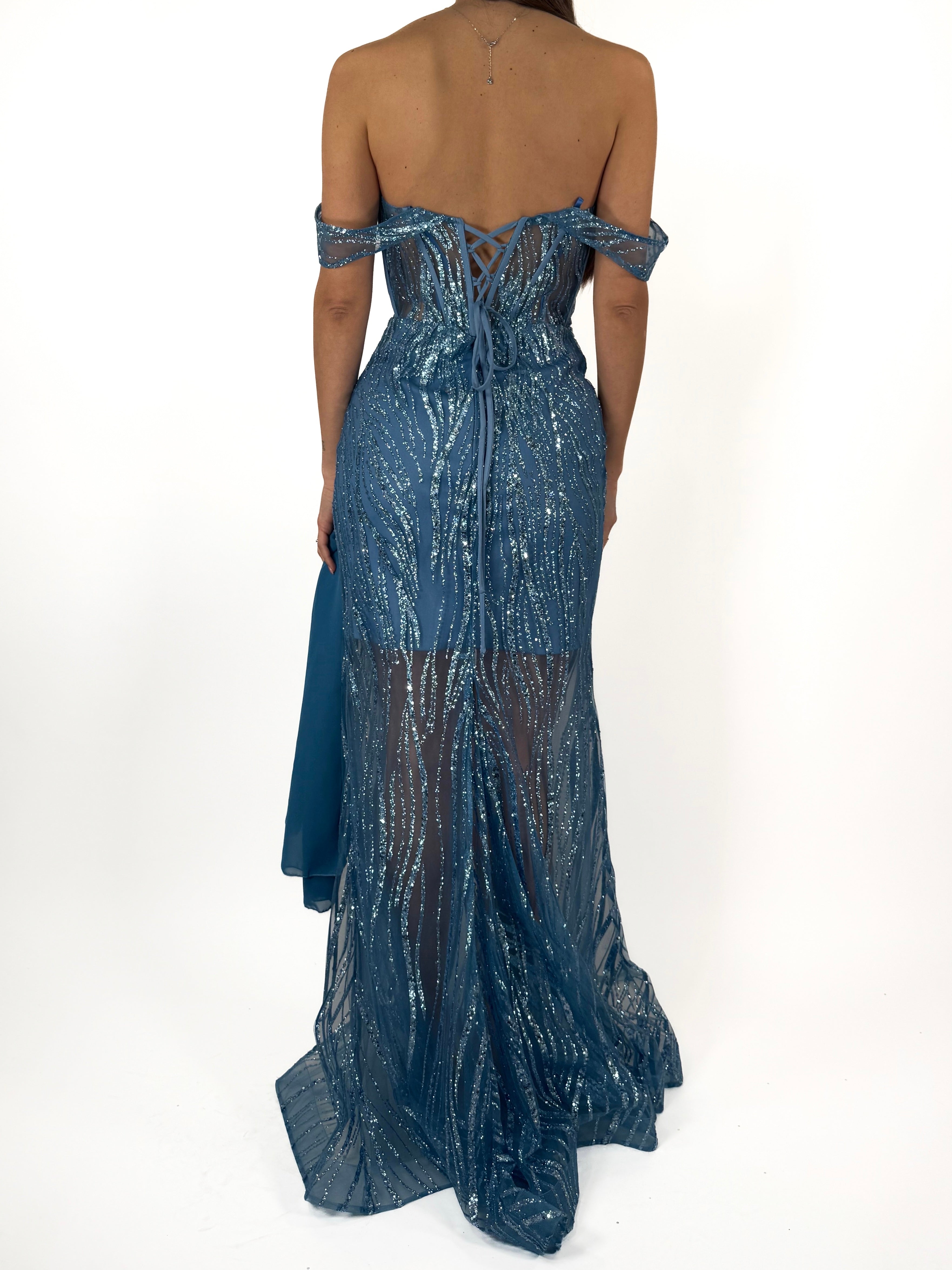 Abito a sirena azzurro - Berti Mode Collection