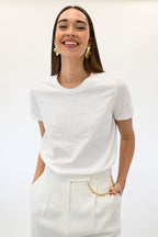 Elisabetta Franchi T-shirt in jersey con logo ricamato