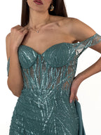 Abito a sirena verde acqua  - Berti Mode Collection