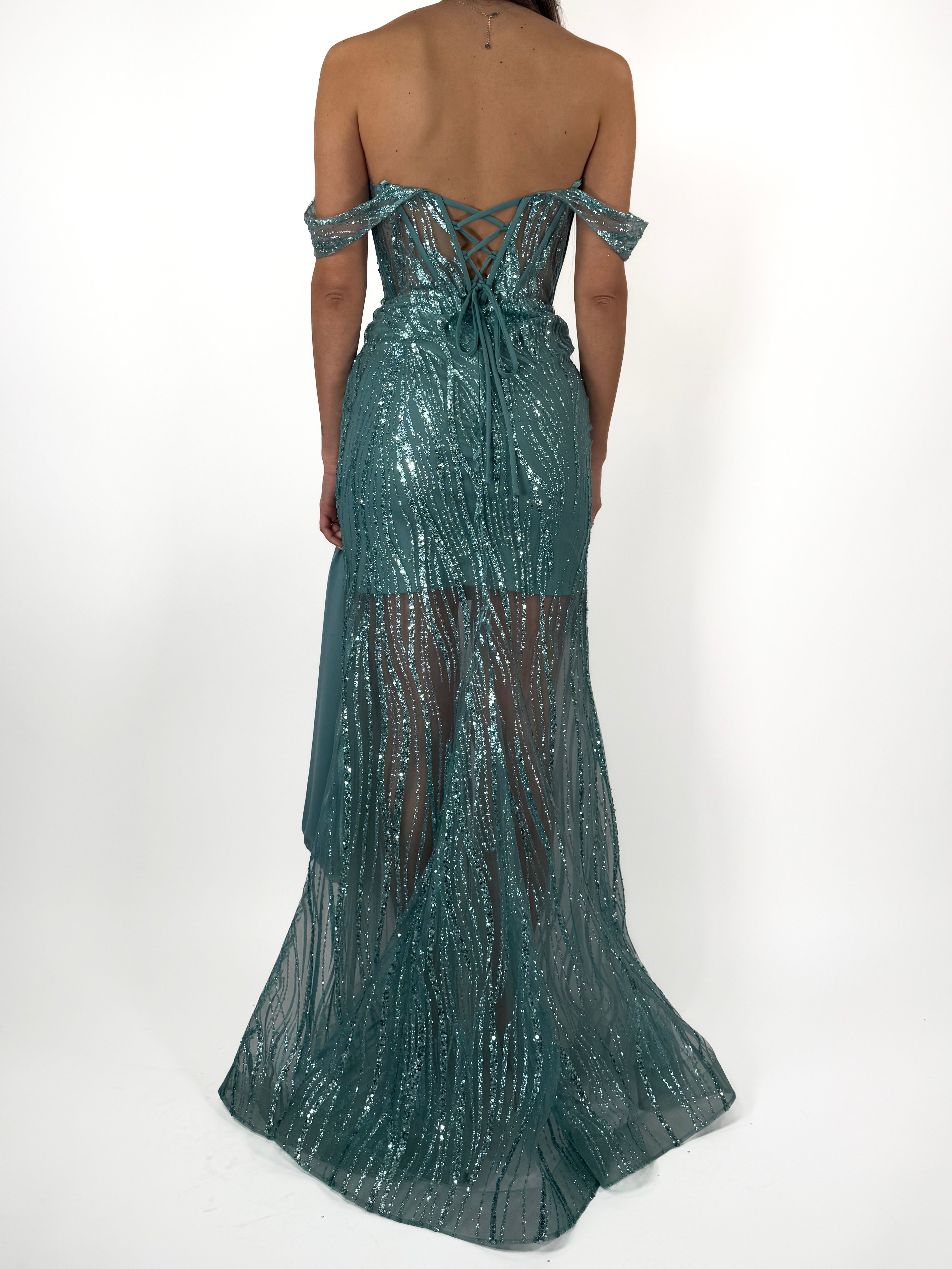 Abito a sirena verde acqua  - Berti Mode Collection