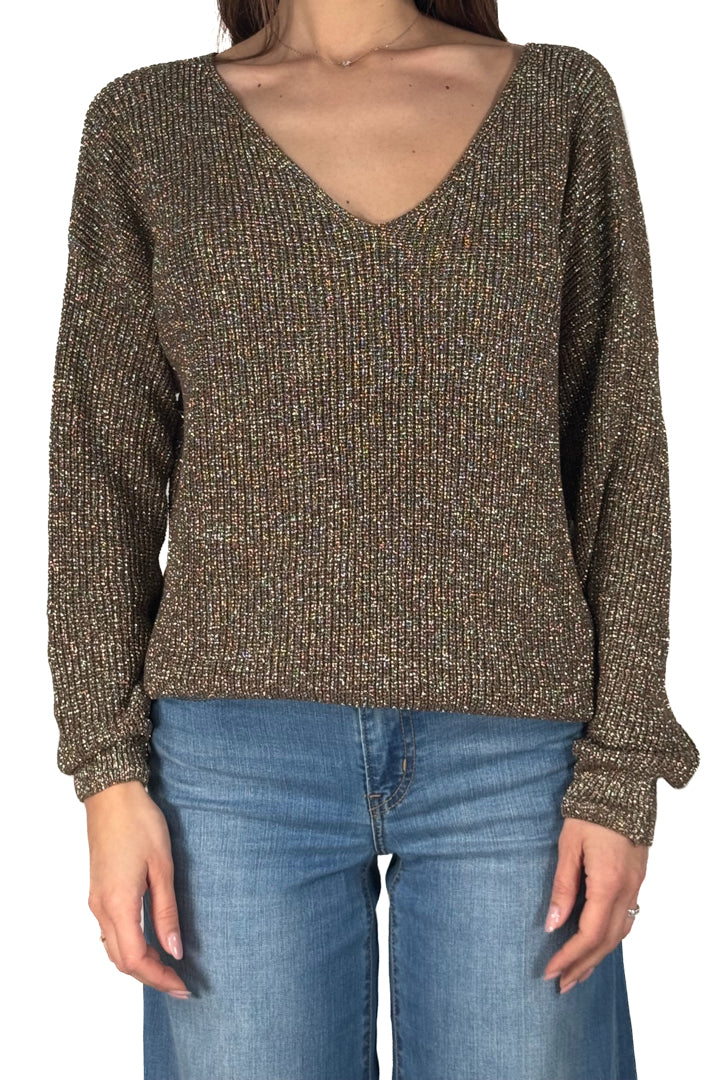Maglioncino scollo a V in lurex - Souvenir