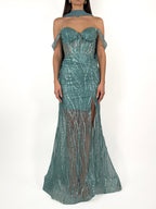 Abito a sirena verde acqua  - Berti Mode Collection