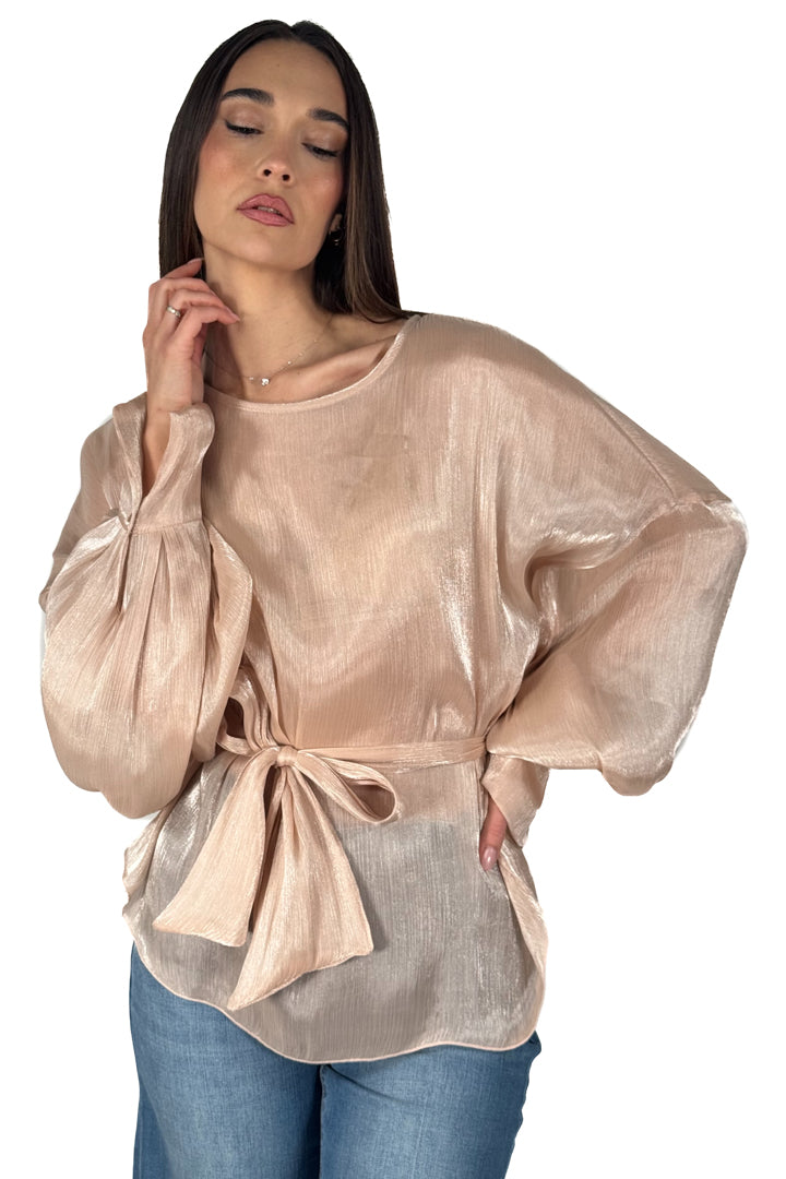 Blusa in Chiffon Semitrasparente avorio - Souvenir