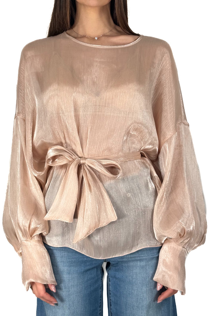 Blusa in Chiffon Semitrasparente avorio - Souvenir