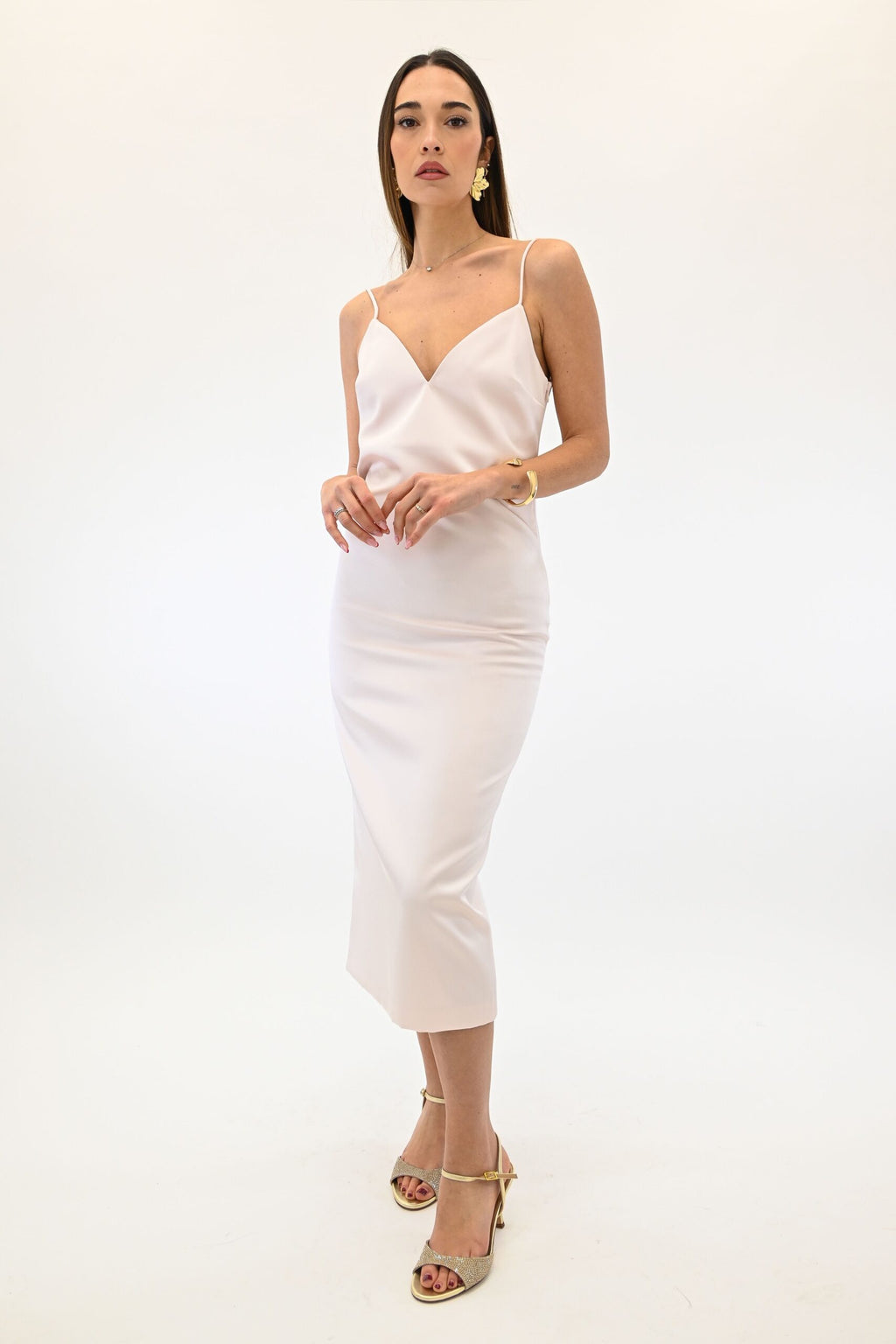 Twinset abito midi rosa