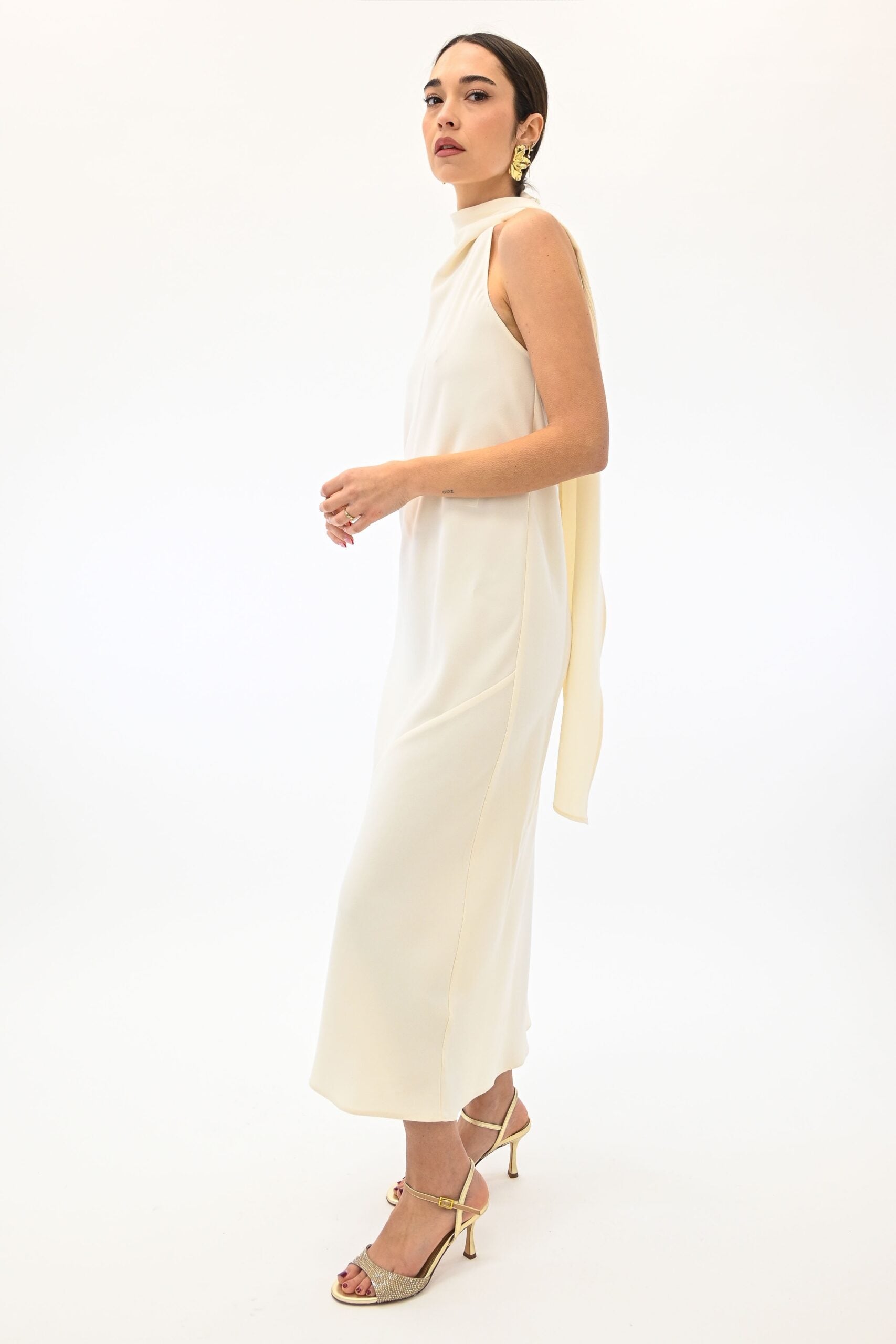 MARELLA 365 abito lungo bianco smanicato