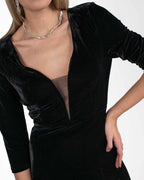 Berti Mode Collection - Abito lungo in velluto nero